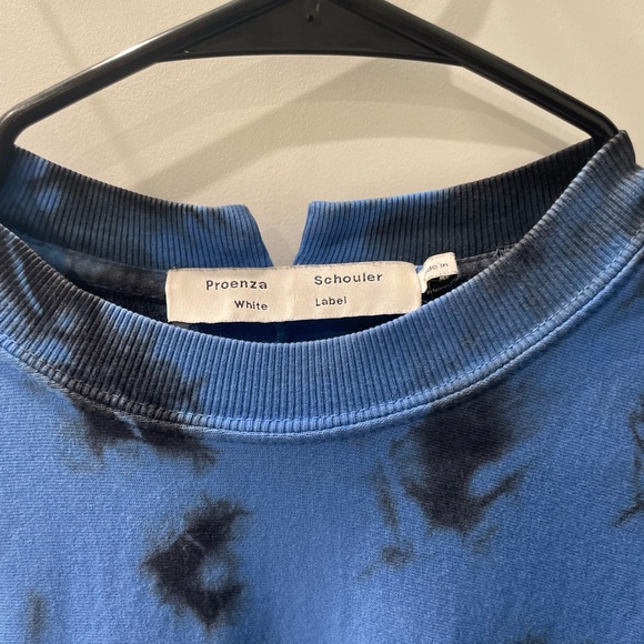 Proenza Schouler Blue and Black Tie Dye Oversized Sweatsbirt - Picture 4 of 5